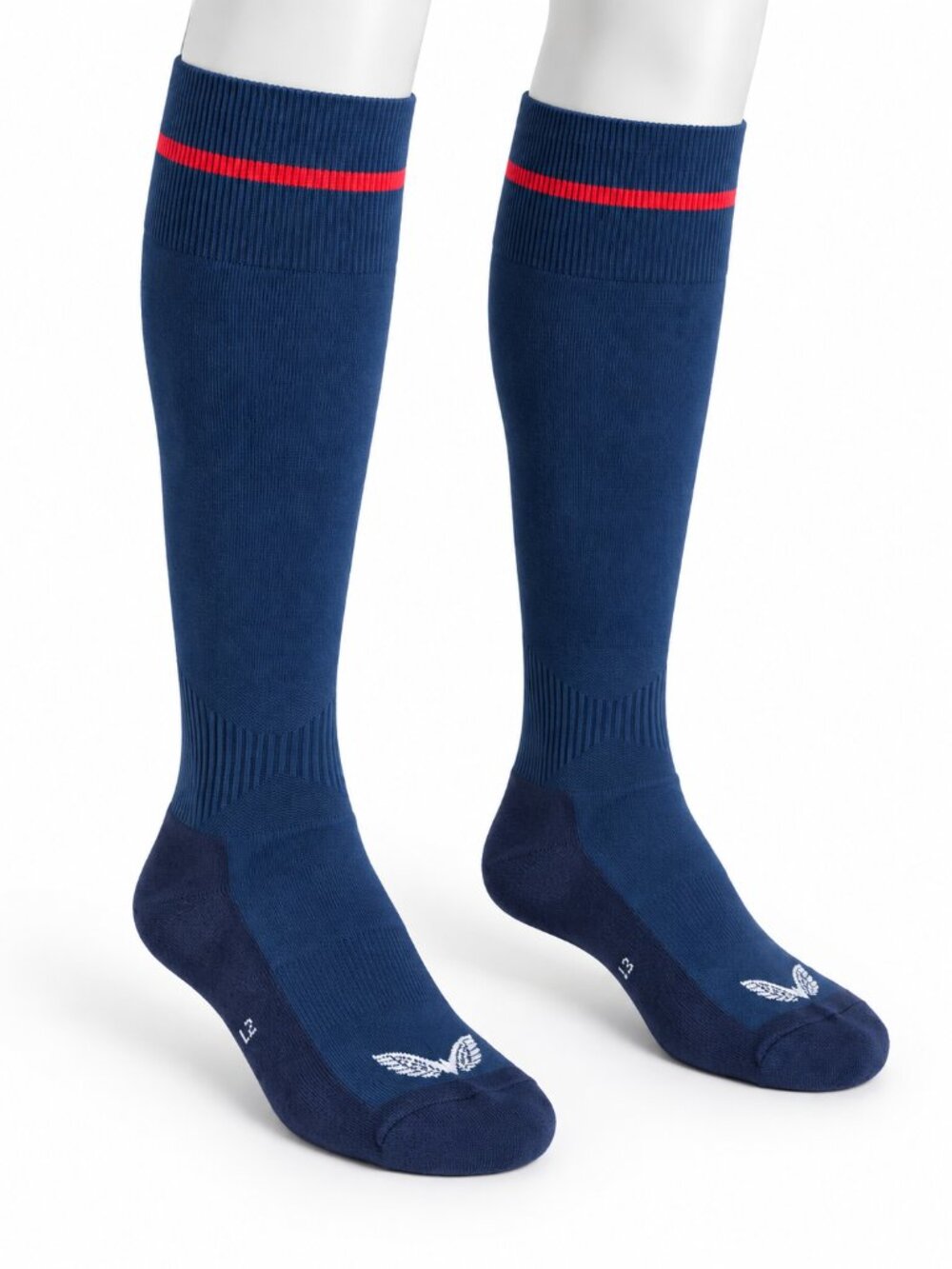 Castore Navy Blue Red Stripe Knee High Athletic Training Socks 9-12
